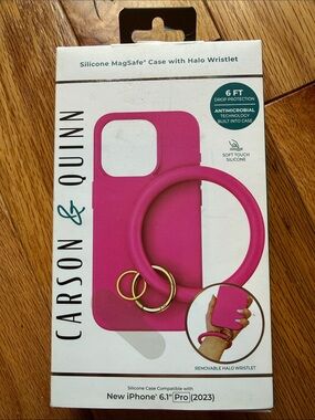 Carson & Quinn MagSafe Case with Halo Wristlet - Hot Pink - Iphone 15Pro
